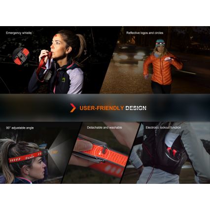 Fenix HM62TMGM - Dimmbare, aufladbare LED-Stirnlampe LED/USB IP68 1200 glänzend 280 h 3400 mAh