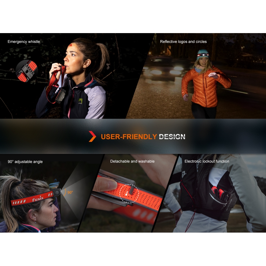 Fenix HM62TMGM - Dimmbare, aufladbare LED-Stirnlampe LED/USB IP68 1200 glänzend 280 h 3400 mAh