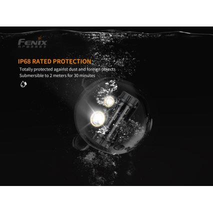 Fenix HM65R - Aufladbare LED-Stirnlampe 2xLED/USB/2xCR123A IP68 1400 glänzend 300 h 3400 mAh