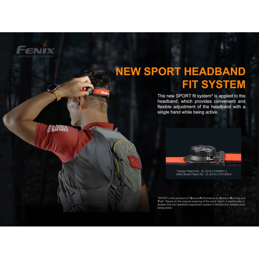 Fenix HM65RTRAIL - LED wiederaufladbare Stirnlampe 2xLED/2xCR123A IP68