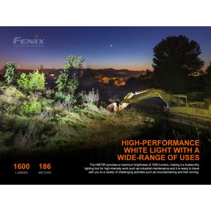 Fenix HM70R - Aufladbare LED-Stirnlampe 4xLED/1x21700 IP68 1600 glänzend 800 h 5000 mAh