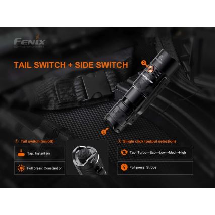 Fenix PD25R - Aufladbare LED-Taschenlampe LED/USB/1xCR123A IP68 800 lm 70 h 700 mAh