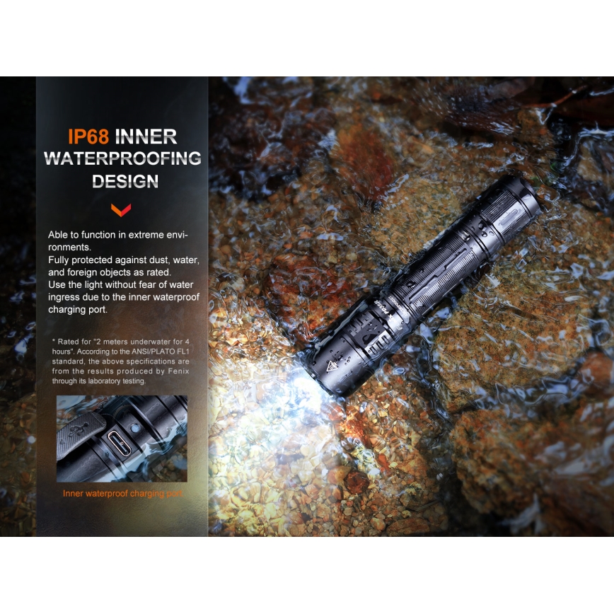 Fenix PD35R - LED Wiederaufladbare Taschenlampe LED/USB/2xCR123A IP68 1700 lm 100 h 3400 mAh
