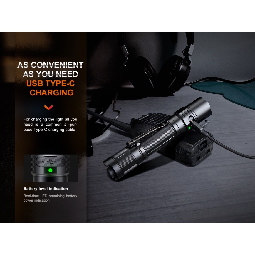 Fenix PD35R - LED Wiederaufladbare Taschenlampe LED/USB/2xCR123A IP68 1700 lm 100 h 3400 mAh