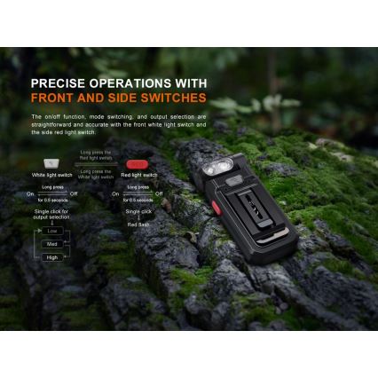 Fenix SW05RREDBLC - Dimmbare, aufladbare LED-Taschenlampe LED/USB IPX6 150 lm 49 h 700 mAh schwarz