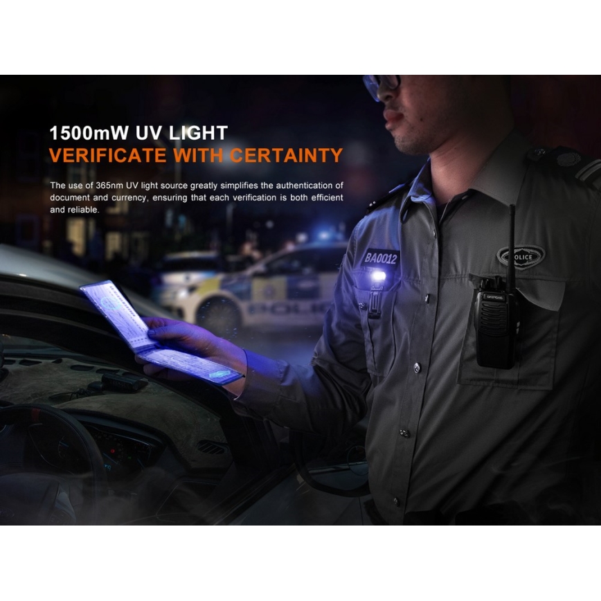 Fenix SW05RUVBLC - Dimmbare, aufladbare LED-Taschenlampe LED/USB IPX6 150 lm 49 h 700 mAh schwarz