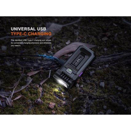 Fenix SW05RUVBLC - Dimmbare, aufladbare LED-Taschenlampe LED/USB IPX6 150 lm 49 h 700 mAh schwarz