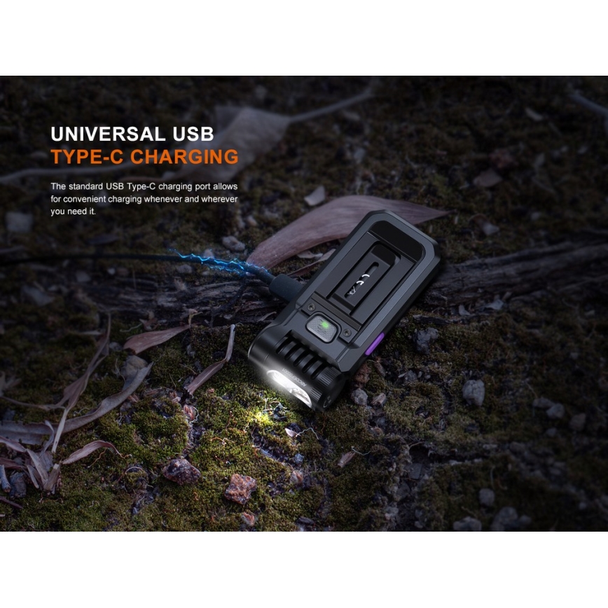 Fenix SW05RUVBLC - Dimmbare, aufladbare LED-Taschenlampe LED/USB IPX6 150 lm 49 h 700 mAh schwarz