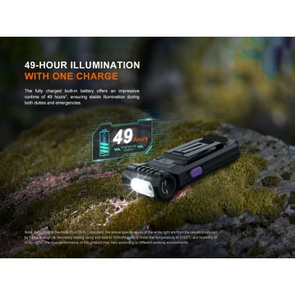 Fenix SW05RUVBLC - Dimmbare, aufladbare LED-Taschenlampe LED/USB IPX6 150 lm 49 h 700 mAh schwarz