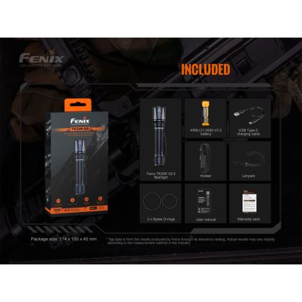Fenix TK20RV20 - Taktische wiederaufladbare LED-Taschenlampe LED/USB IP68 3000 lm 48 Std