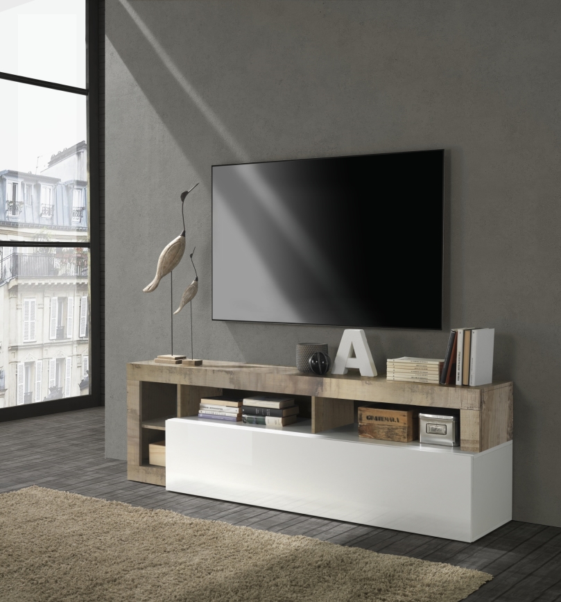 Fernsehtisch LENOR Weiß/Braun
