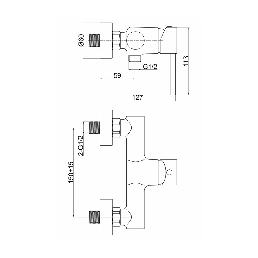 FERRO - Duscharmatur FIESTA, hochglänzender Chrom