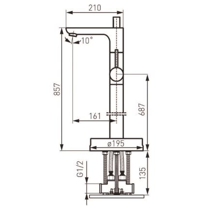 FERRO - Freistehendes Badewannenset mit Mischbatterie FIESTA, glänzender Chrom