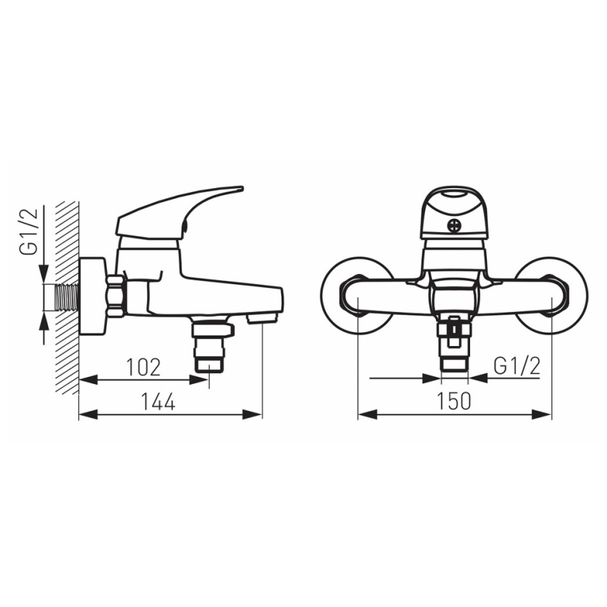 FERRO - ONE Badewannenarmatur, glänzender Chrom