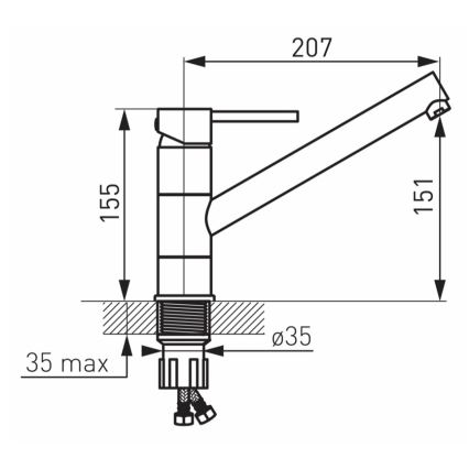 FERRO - Spültischarmatur FIESTA, Hochglanz-Chrom