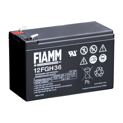 Fiamm 12FGH36 - Bleiakkumulator 12V/9Ah/faston 6,3mm
