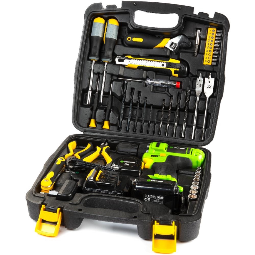 Fieldmann - Akku-Bohrschrauber mit Zubehör, 12 V, 1300 mAh