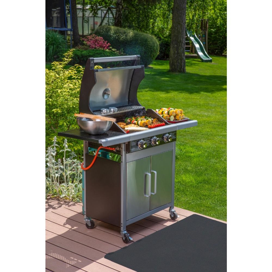 Fieldmann - Gasgrill 3x Brenner matt Chrom