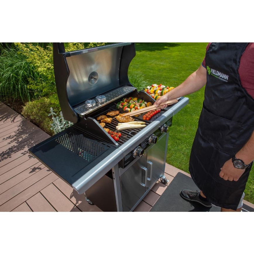 Fieldmann - Gasgrill 3x Brenner matt Chrom