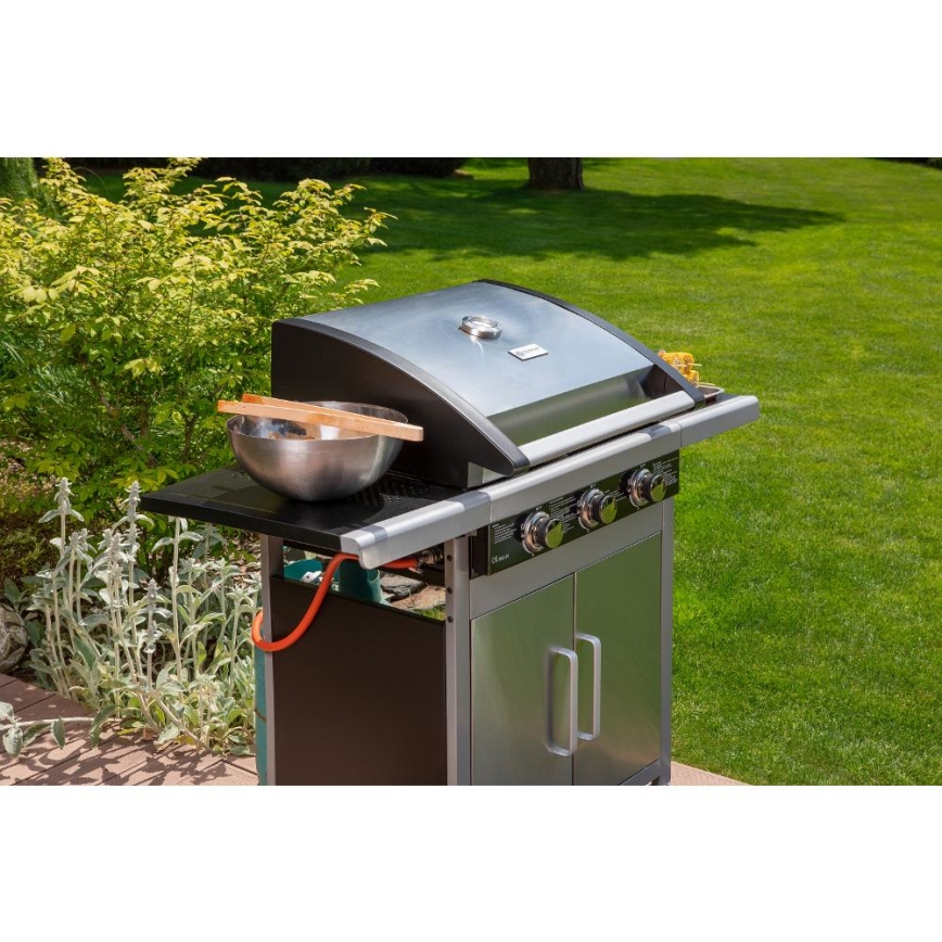 Fieldmann - Gasgrill 3x Brenner matt Chrom