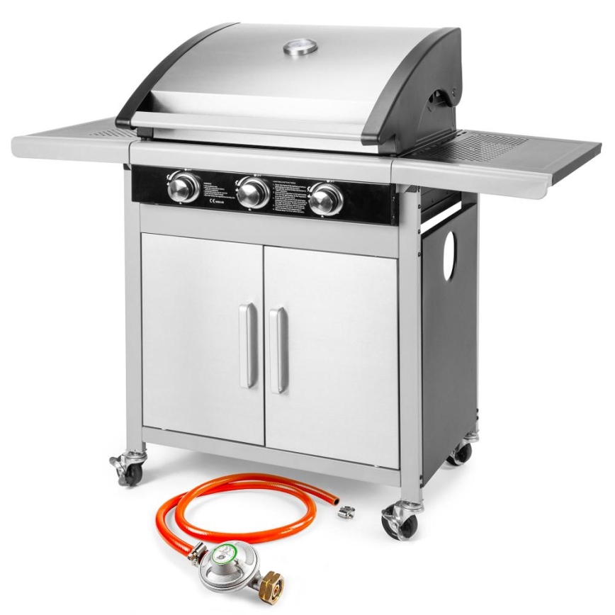 Fieldmann - Gasgrill 3x Brenner matt Chrom