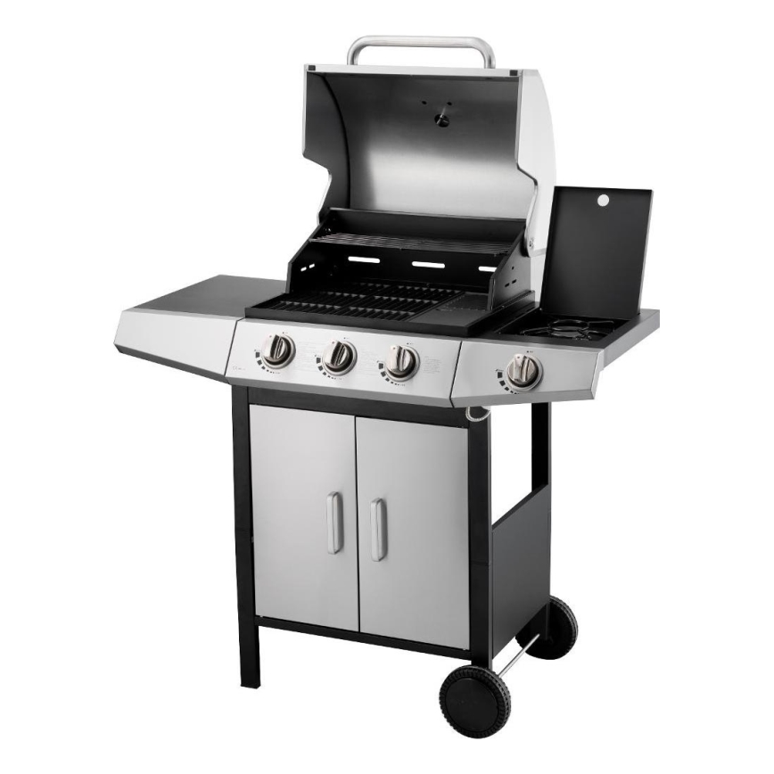 Fieldmann - Gasgrill 4x Brenner matt Chrom/schwarz