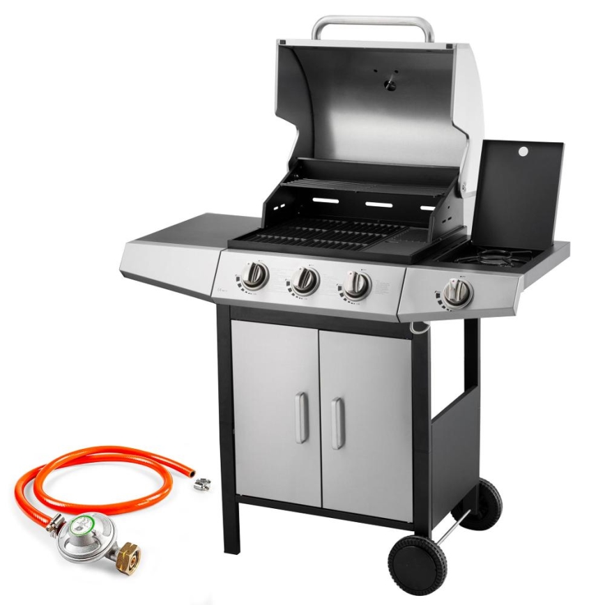Fieldmann - Gasgrill 4x Brenner matt Chrom/schwarz