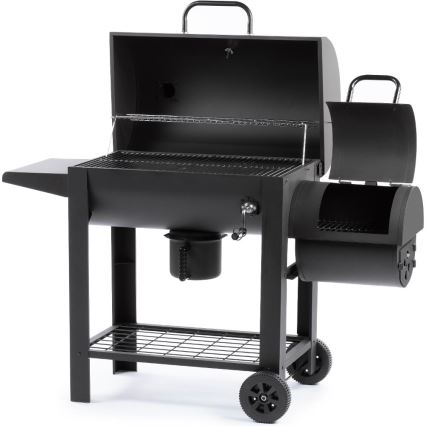 Fieldmann - Holzkohlegrill mit Smoker schwarz