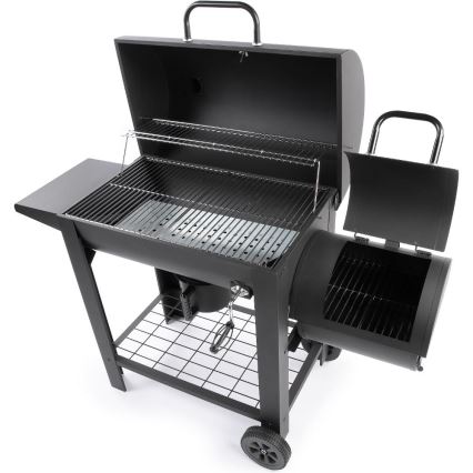Fieldmann - Holzkohlegrill mit Smoker schwarz