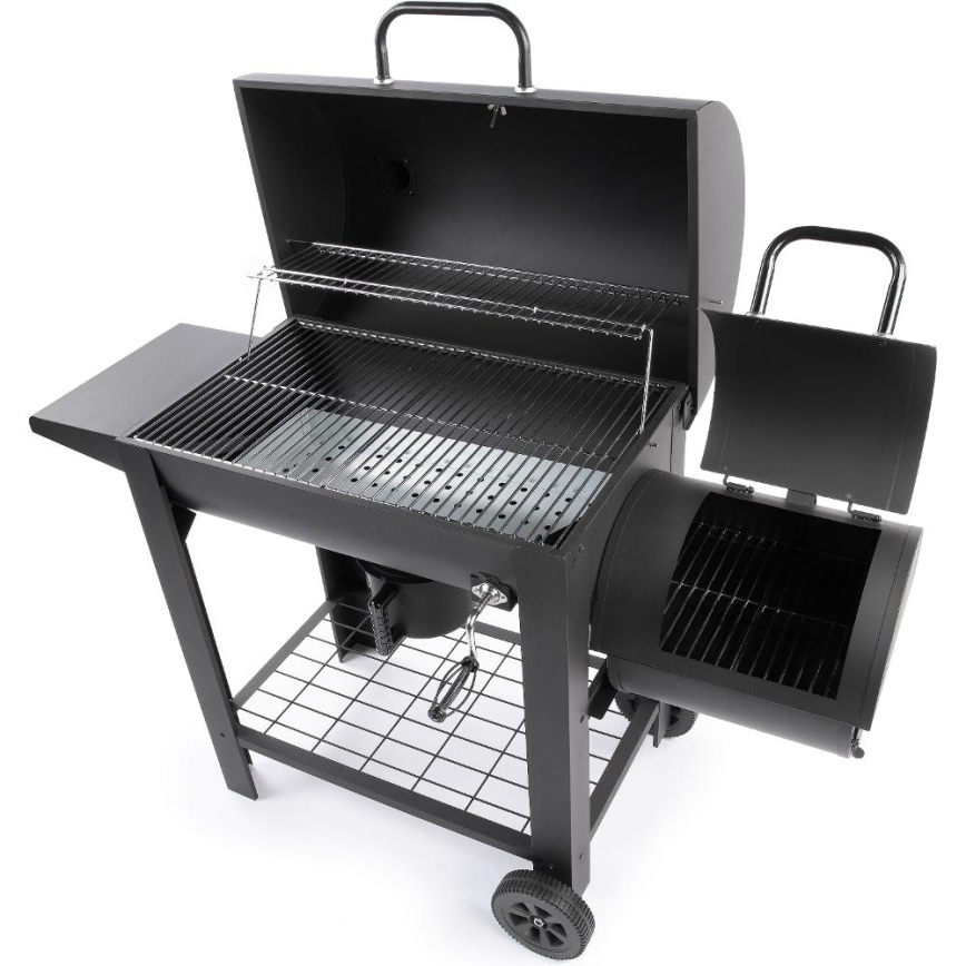 Fieldmann - Holzkohlegrill mit Smoker schwarz