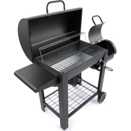 Fieldmann - Holzkohlegrill mit Smoker schwarz