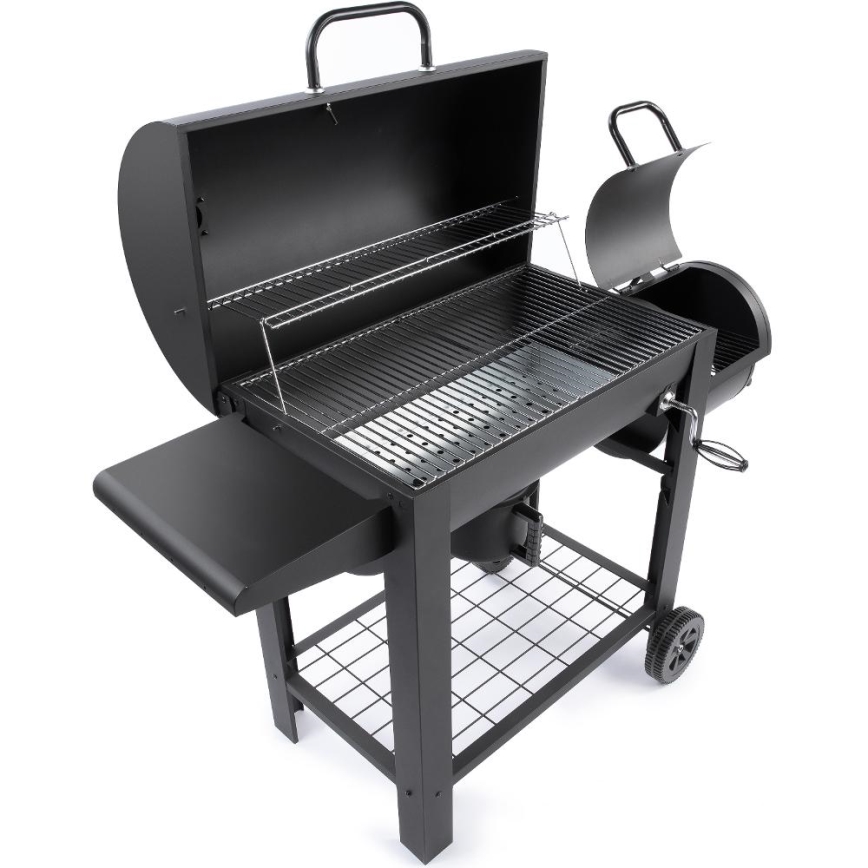 Fieldmann - Holzkohlegrill mit Smoker schwarz