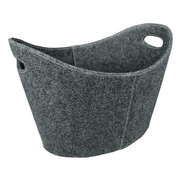 Filz-Holzkorb mit Griffen 54x40 cm grau