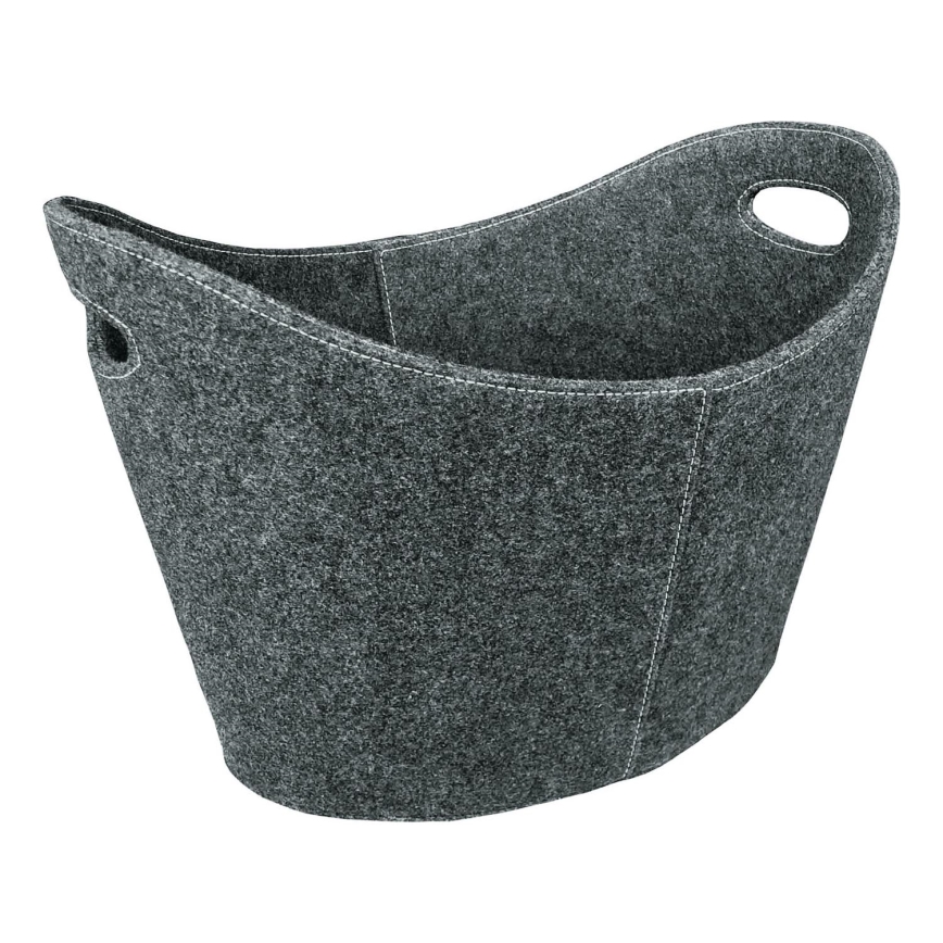 Filz-Holzkorb mit Griffen 54x40 cm grau