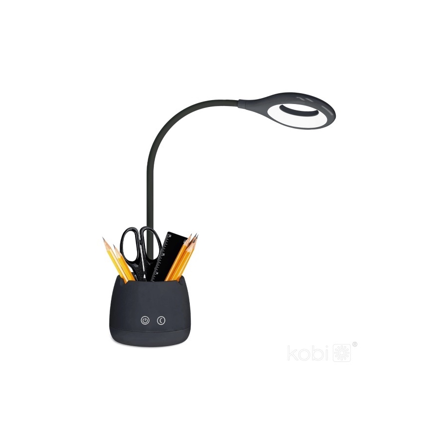 Flexible, aufladbare LED-Tischleuchte mit Dimm-Funktion LUSIA LED/5W/5V 3000/4000K 1200 mAh schwarz