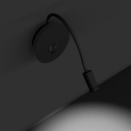 Flexible, kleine LED-Wandleuchte BASE 1xLED/8W+1xLED/2W/230V schwarz/silbern
