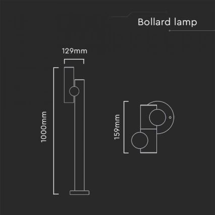 Flexible LED-Außenleuchte LED/4W/230V 3000K IP44 100 cm schwarz