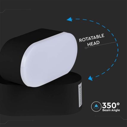 Flexible LED-Outdoor-Wandleuchte LED/5W/230V 3000K IP65 schwarz