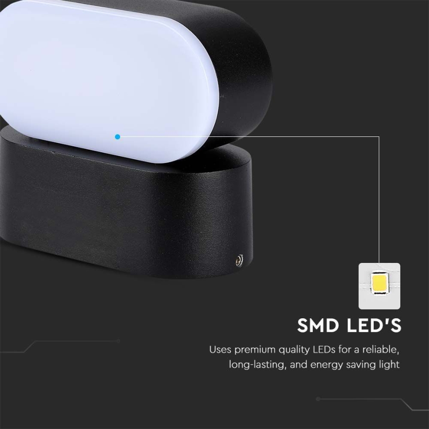 Flexible LED-Outdoor-Wandleuchte LED/5W/230V 3000K IP65 schwarz