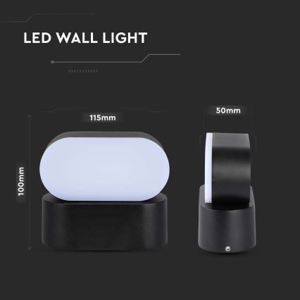 Flexible LED-Outdoor-Wandleuchte LED/5W/230V 3000K IP65 schwarz