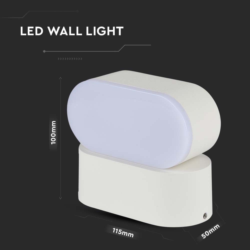 Flexible LED-Outdoor-Wandleuchte LED/5W/230V 4000K IP65 weiß