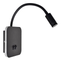 Flexible LED-Wandleuchte BASE LED/8W+LED/2W/230V schwarz/silber