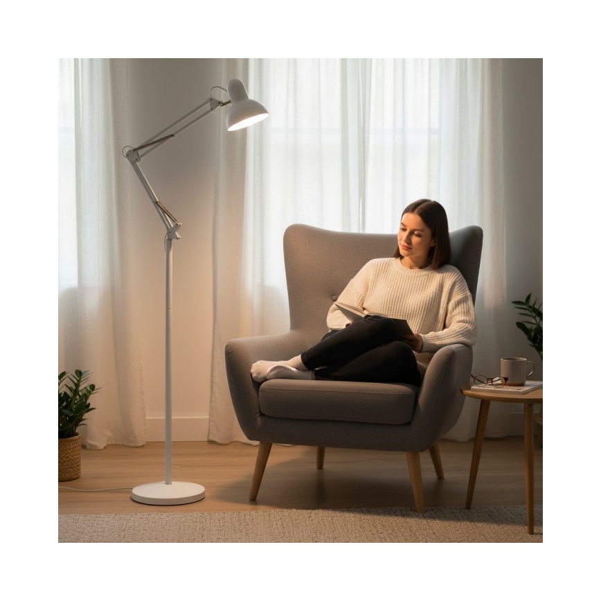 Flexible Stehleuchte AURIQ 1xE27/60W/230V 184 cm weiß