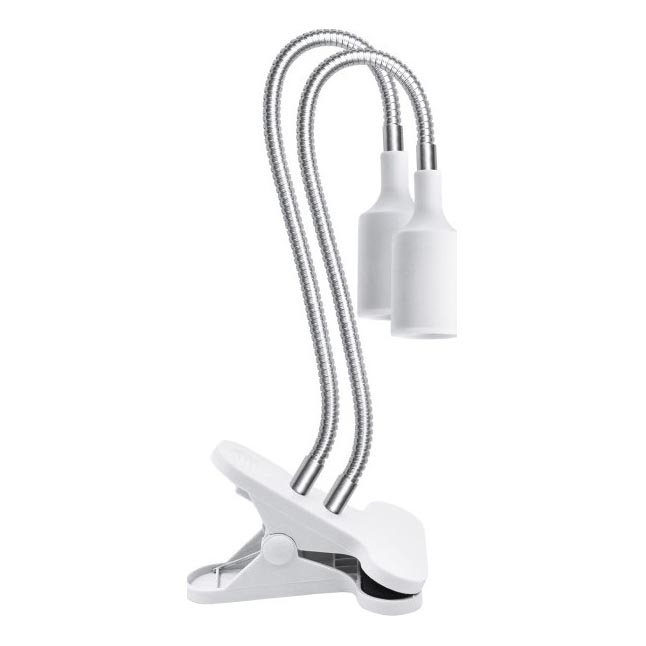 Flexible Tischleuchte mit Klemme für die Pflanzenzucht PLANTY 2xE27/30W/230V weiß