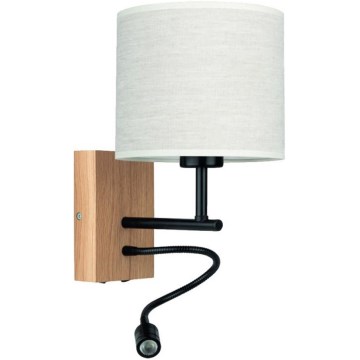 Flexibles Leuchtmittel BOHO 1xE27/25W + LED/1W/230V Eiche
