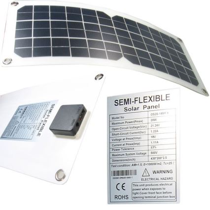 Flexibles Photovoltaik-Solarmodul mit USB, 20 W / 12 V
