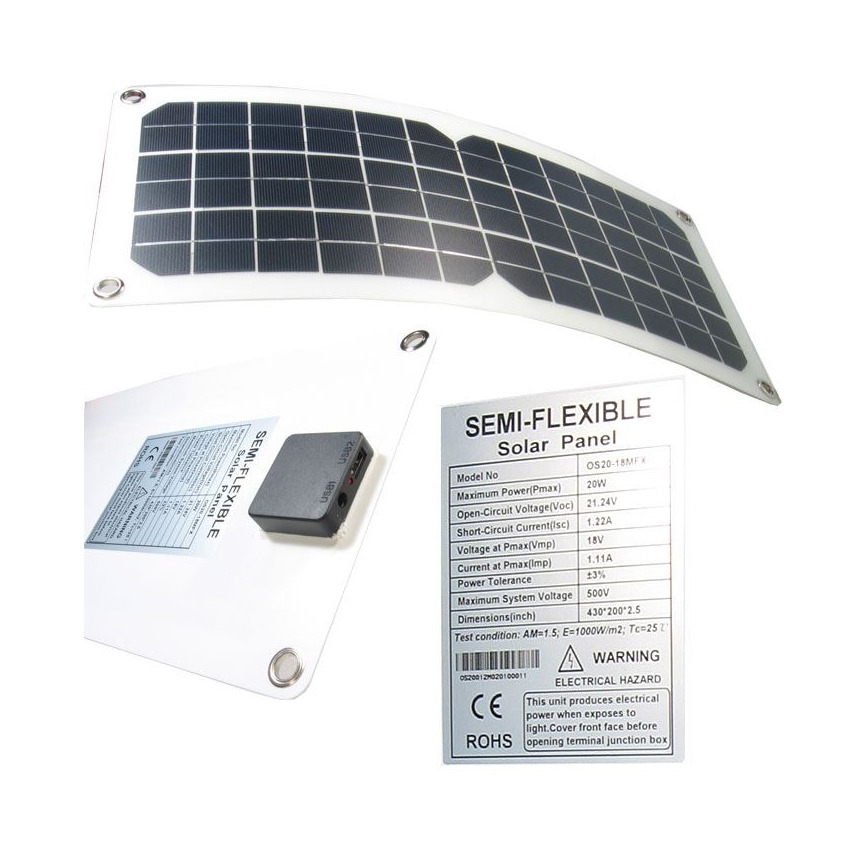 Flexibles Photovoltaik-Solarmodul mit USB, 20 W / 12 V