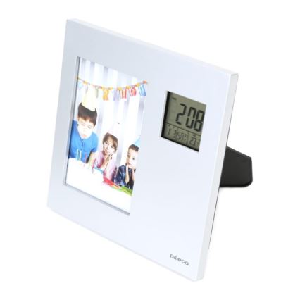 Fotorahmen mit Digitaluhr und Thermometer 2×AAA
