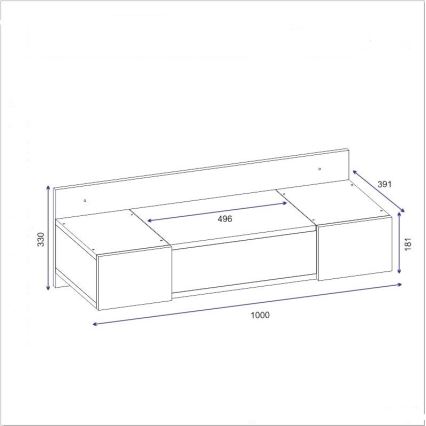 Frisiertisch ZAKKUM 33x100 cm anthrazit