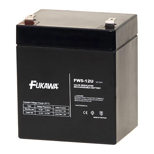 FUKAWA FW 5-12 U - Bleiakkumulator 12V/5Ah/faston 6,3mm